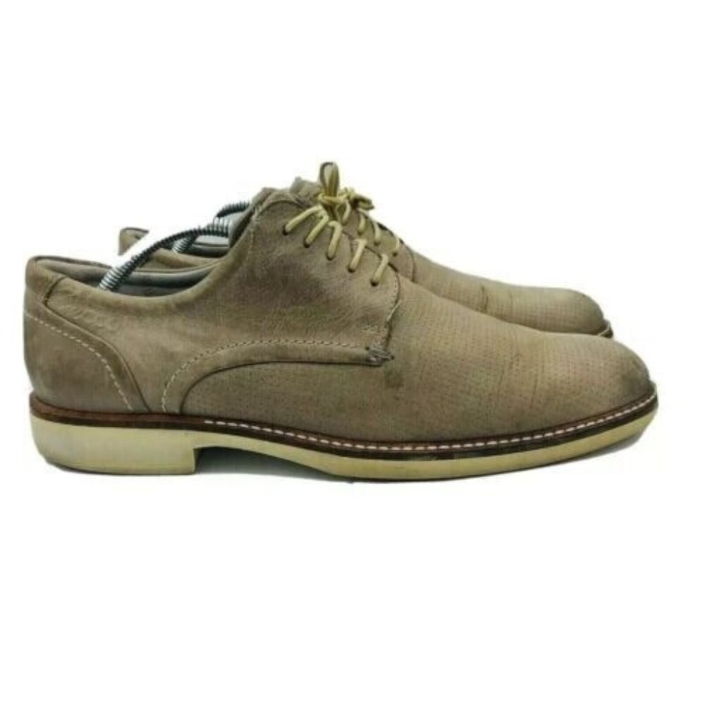 Ecco Shoes Mens Size 11 / EU42 Oxford Leather Dress Shoe Gray Soft Leather